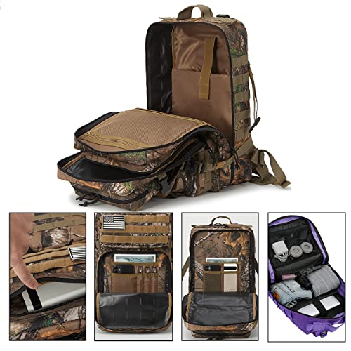 Image of QT&QY 45L Military Tactical Backpacks Molle Army Assault Pack 3 Day Bug Out Bag Hiking Treeking Rucksack