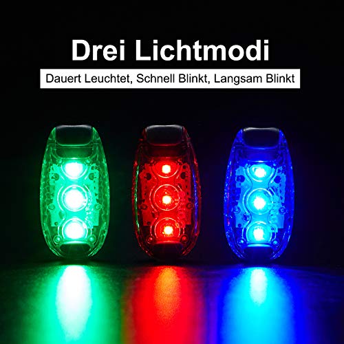 Dorlle LED Sicherheitslicht Blinklicht Schulranzen 2er Set, Blinkende Warnleuchte für Laufen, Kindersicherheit Rucksack Sportbeutel, mit Armband, Haustiere, Rot
