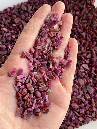 Image of GAF TREASURES 2 oz Lot Natural Semi Tumbled Gemstone Chips, Crushed Mini Crystals, Undrilled Crystal Chips (Ruby)
