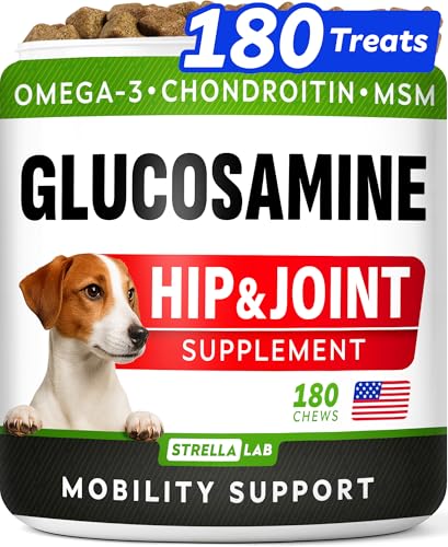 16% off - Glucosamine Treats for Dogs - Joint Supplement w/Omega-3 Fish Oil - Chondroitin, MSM - Advanced...