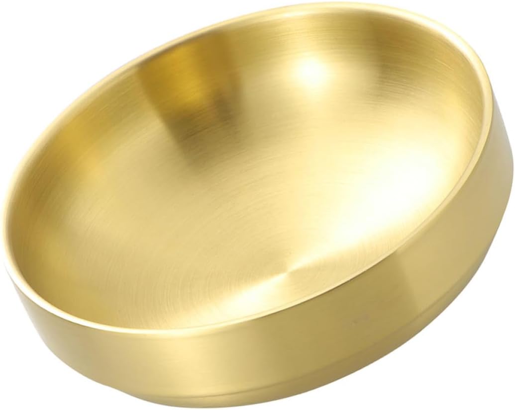 Men’s 304 Stainless Steel Shaving Soap Bowl Foaming Cup for Facial Cleansing Beard Care, Gold Color, Sturdy Bubble Bowl for Wet Shaving and Daily Grooming
