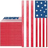 Whaline 100Pcs Patriotic Guest Paper Napkins American Flag 3 Ply Disposable Napkins Red White Blue 4th of July Dinner Hand Napkin Towel for Independence Day Party Table Decor
