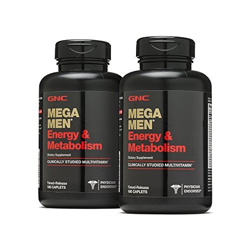 GNC Mega Men Energy & Metabolism, Twin Pack, 180 Caplets per Bottle, Increased Energy, Metabolism, and Calorie Burning