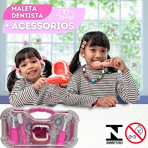 Brinquedo Kit Maleta Dentista Medico Infantil Mini Doutor Com Acessórios Dentes Escova Médico Medica