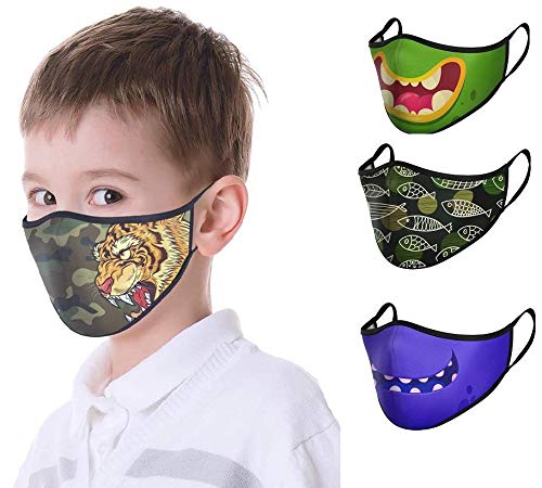 Preisvergleich Produktbild NIDAYE Kinder-Mund-Nasen-Abdeckung, trendig und modisch, atmungsaktiv, hautfreundlich, staubdicht, sonnenfest, für Mädchen und Jungen, 4 Stück