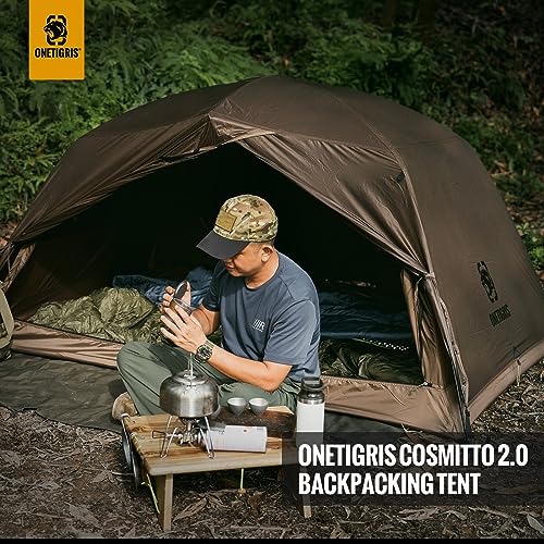 Image of OneTigris COSMITTO 2.0 Version 2 Person Backpacking Tent - Free Standing Lightweight Waterproof 3 Season Camping Tent for Outdoor Hiking Mountaineering