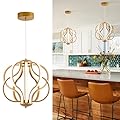 CHYING Modern Gold Chandelier with Remote Control, 10-Light 70W 3-Color Temperature Dimmable LED Chandelier for Dining Room, Hanging Adjustable Pendant Light for Living Room Kitchen Entryway Foyer