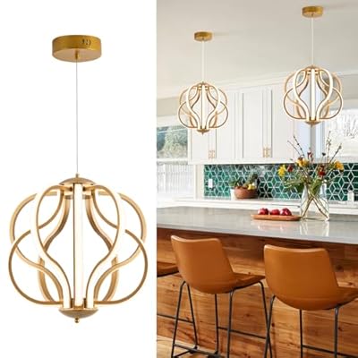 CHYING Modern Gold Chandelier with Remote Control, 10-Light 70W 3-Color Temperature Dimmable LED Chandelier for Dining Room, Hanging Adjustable Pendant Light for Living Room Kitchen Entryway Foyer