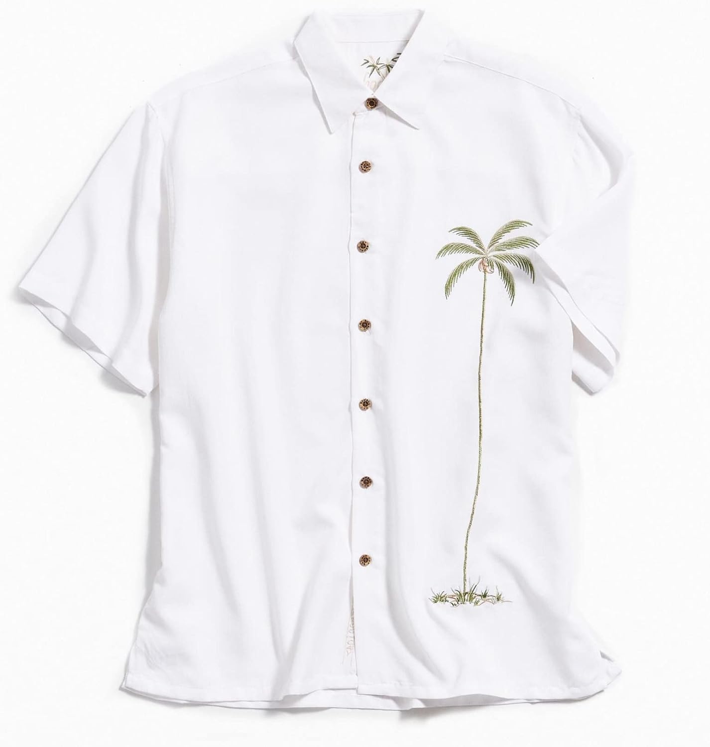 Bamboo Cay Men's Single Palm Embroidered Hawaiian Shirt - Image 3