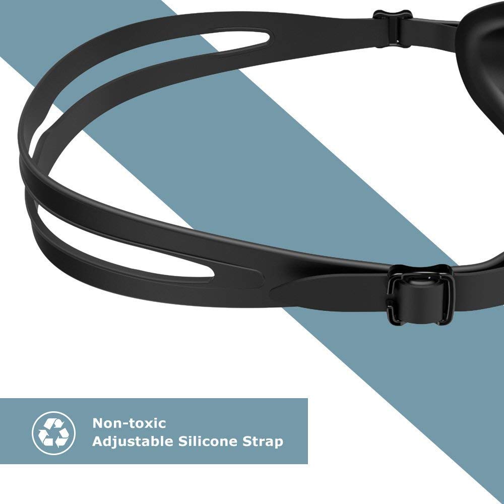ZIONOR Optische Schwimmbrille, G7 Auslaufsicher & Anti-Beschlag Profi Korrekturglas Schwimmbrillen mit Sehstärke/Dioptrien, 100% UV-Schutz für Herren Damen Outdoor-Schwimmer (Dioptrien -2,0 bis -7,0)