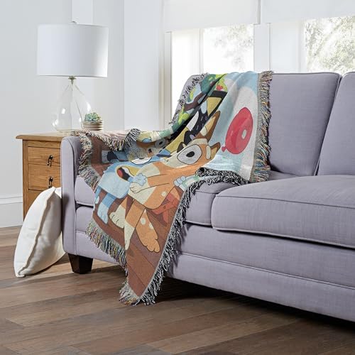 Northwest Bluey Woven Tapestry Throw Blanket, 48" x 60", Family Day by Northwest - Image 2