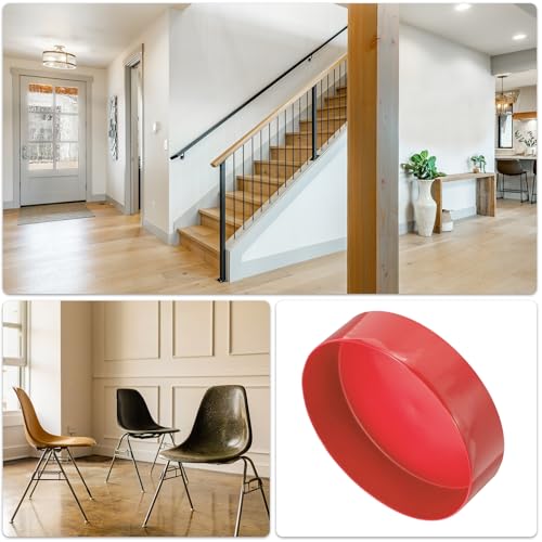 Image of uxcell 2pcs Rubber End Caps 200mm(7 7 /8 Inch) ID Vinyl Round Tube Bolt Cap Cover Screw Thread Protectors Red, 50mm Height