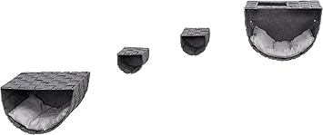 TRIXIE Frehi Wall Mount Cat Condo Set | Dark Gray | 2 Condos | Lightweight Cat Furniture