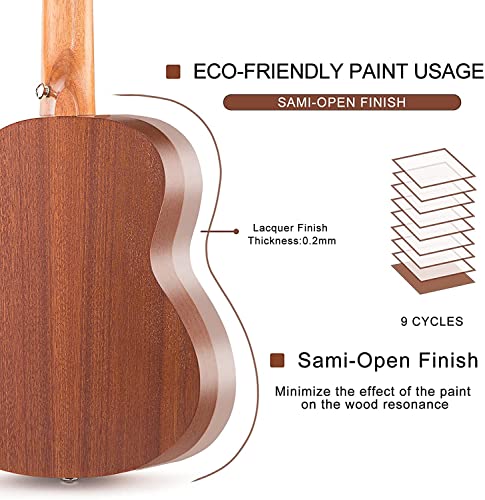 image for Everjoys Mahogany Soprano Ukulele Starter Kit - Professional 21 inch w