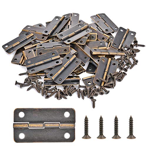 100Pcs Antique Bronze Mini Hinges for Jewelry Box Bird House Handmade Crafts