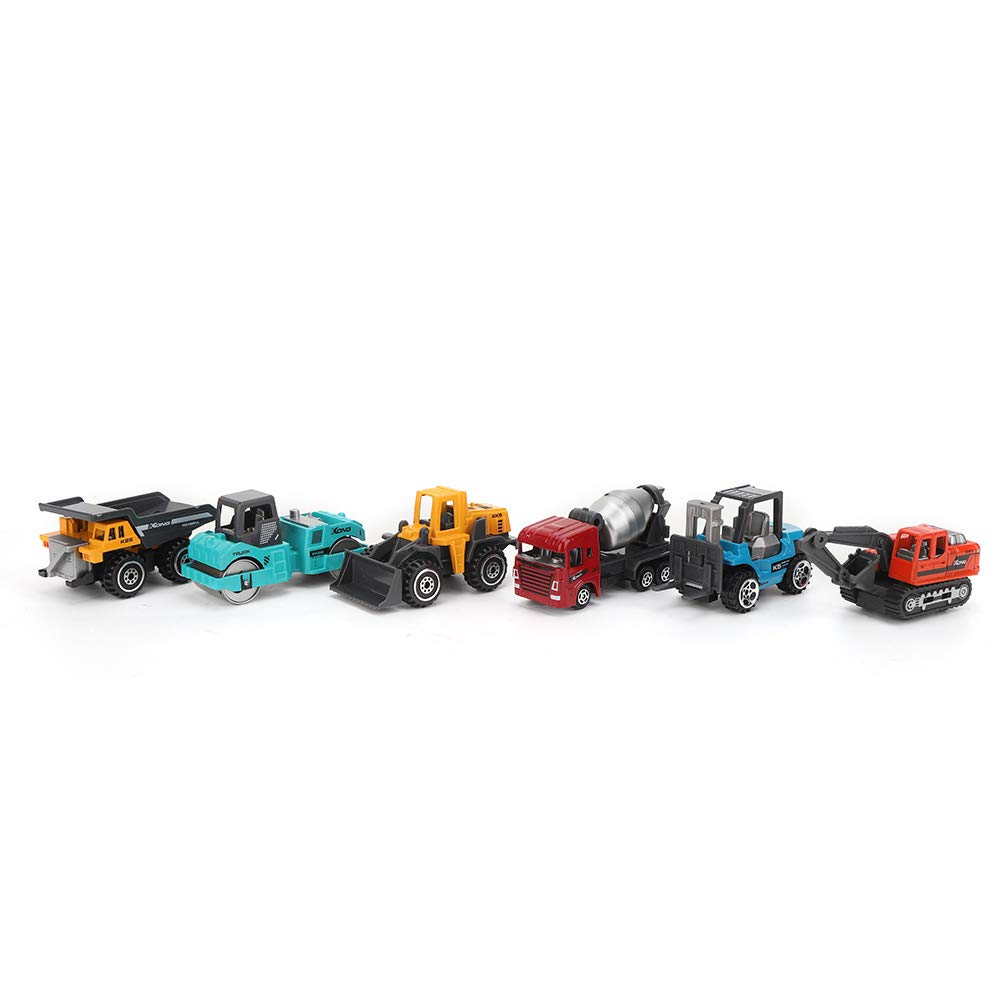 IANDOPL 1:64 Mini Alloy Engineering Car Toys Model Set, Construction Vehicle Toy with Rubber Tires, High Simulation Excavator Truck Models for Kids Age 3+ and Home Decoration (Modern)
