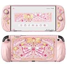 PlayVital Magic Wings Protective Case with Stand for Nintendo Switch 2 | Joycon Silicone Grips, PC Console Hard Shell, 2 Joystick Caps | Cute Animal Accessories Dockable Cover for Switch 2 - Pink