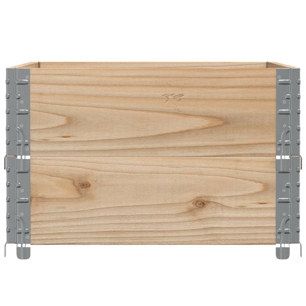 vidaXL Collares de palets 2 Unidades Madera Maciza de Pino 80x60 cm, collarín de palets, Caja de Palet, Marco de apilamiento de palets