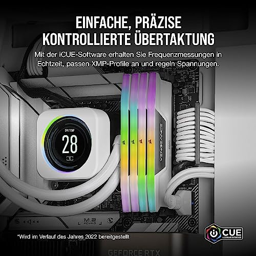 CORSAIR Vengeance RGB DDR5 RAM 32GB (2x16GB) Bis zu 6000MHz CL36 Intel XMP 3.0 Desktop-Arbeitsspeicher – Weiß (CMH32GX5M2E6000C36W) – Ansicht 5