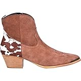 Dingo Womens Buck The Rules Cow Snip Toe Boots Ankle Low Heel 1-2' - Brown - Size 8 B