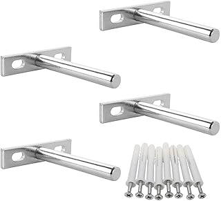 SpeedDa 4pcs Floating Shelf Brackets 3 Inch Length Blind Shelf Supports Metal Hidden Concealed Invisible Shelf Support for Wall Shelving Bracket
