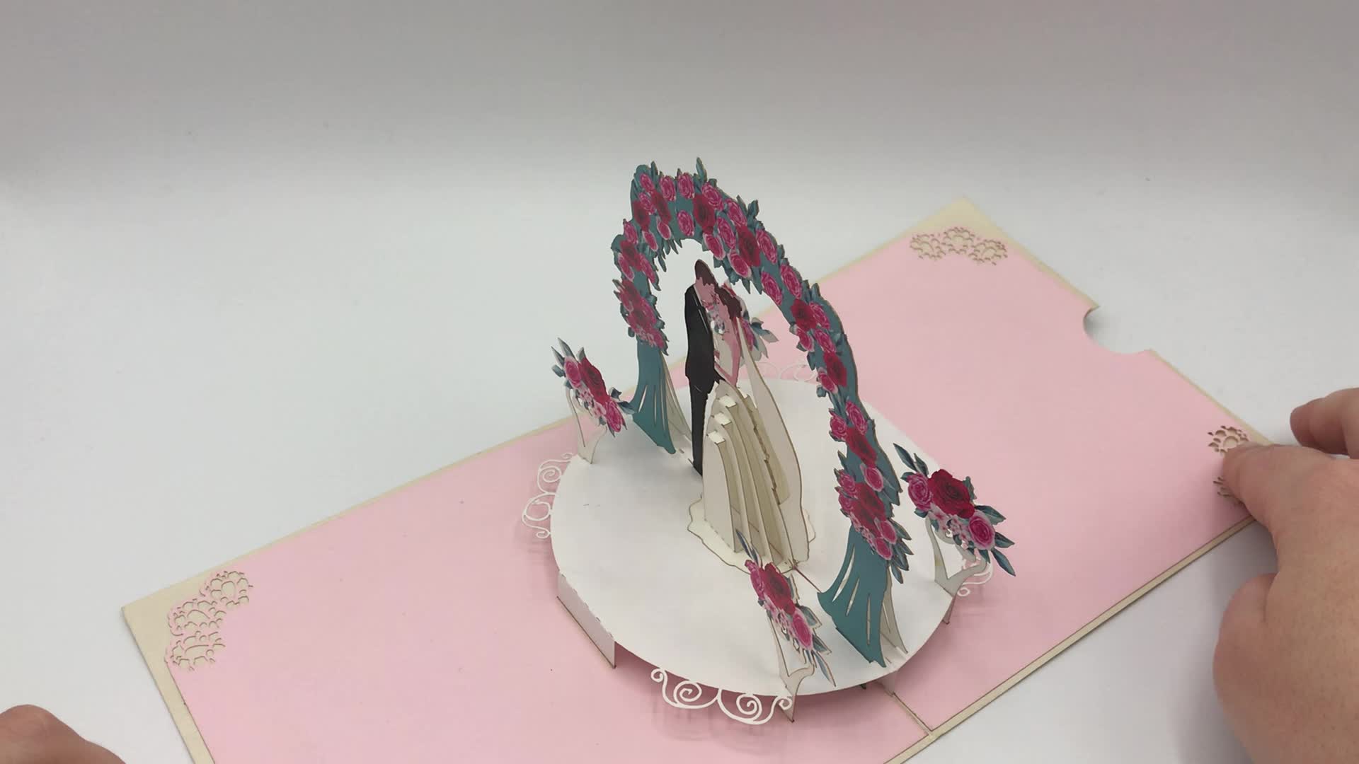 Biglietto Di Auguri Per Matrimonio In 3D, Motivo 06, Dimensioni 12x18.5 Cm, Con Busta Abbinata