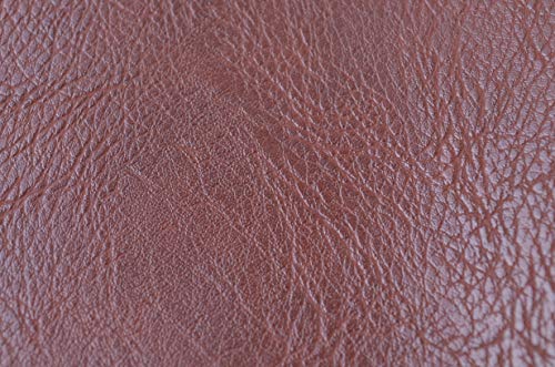 Image of Wento Thick 1 Yard Faux Leather Soft Skin Grain PU Fabric for Furniture Cover, Reupholster Sofa Chairs, Cushions, Vinyl Upholstery (1yard, Red Brown)