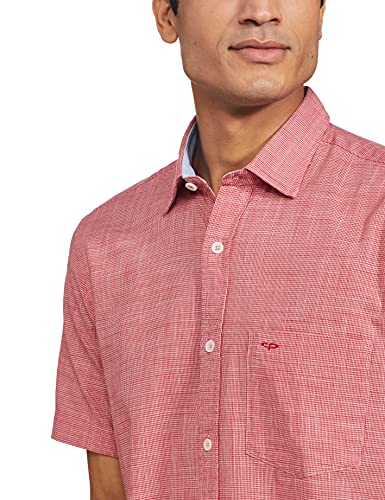 Image of Colorplus Men's Pure Cotton Checks Pattern Tailored Fit Spread Collar Half Sleeve Casual Shirt