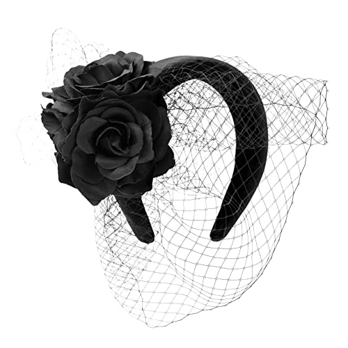 Zivyes Black Funeral Hat Kentucky Derby Fascinators Tea Party Birdcage Veils Flower Padded Headband For Women 50S Vintage #TOP3