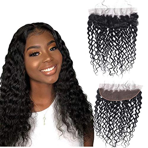 14 Inch Lace Frontal Closure Water Wave 13x4 Frontal with Baby Hair Brazilian Human Hair Water Ear to Ear Frontal Free Part