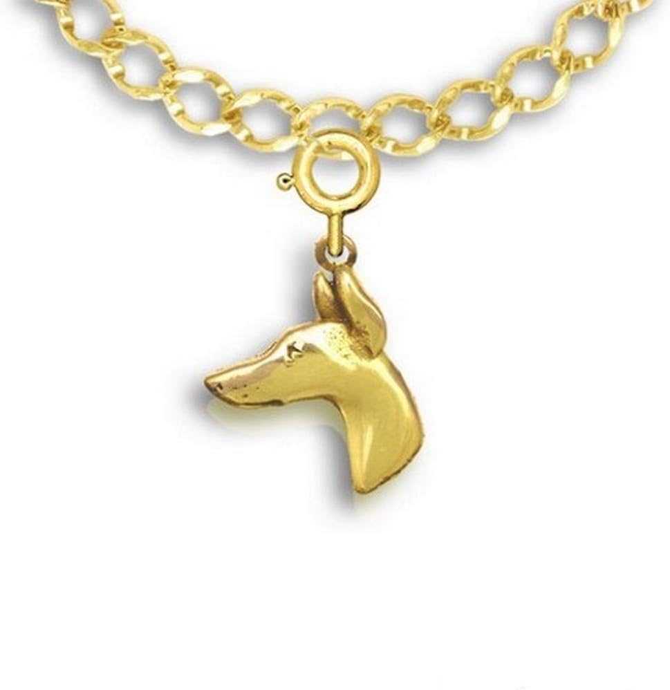 14k Gold Doberman Charm for Charm Bracelet - Dobie Gifts for Women - Handcrafted in the USA