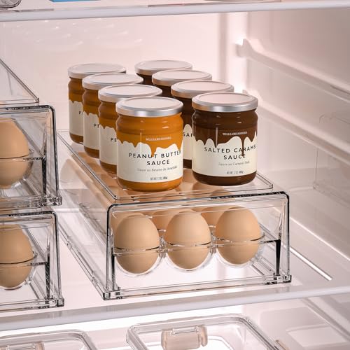 Ettori 31.1939.P001-00-M000 Egg Container For Refrigerator Bpa Free Refrigerator Organizer Bins,Stackable Egg Holder For Refrigerator,18 Egg Tray,Clear thumb #5