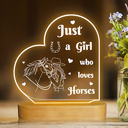 Image of Attivolife Horse Night Light for Girl, Horse Gifts for Women, Friendship Gifts for Women - Sisterhood Pony LED Lamp Cute Animal Room Decor, Birthday Galentines Day Gifts for Friends Sister