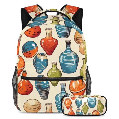 Sac à dos vintage bowling ball 19 grand format avec kit scolaire 2 pièces