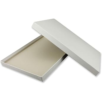 1 x DIN A4 high-quality gift and storage box 30.2 x 21.3 x 2.1 cm glossy white sturdy 650 g/m  cardboard
