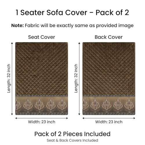 Image of KINGLY Sofa Cover 1 Seater Fully Covered | Stretchable Anti-Slip Slipcover | Washable Furniture Protector | Italian Mousse | Seat & Back | Set of 2Pc