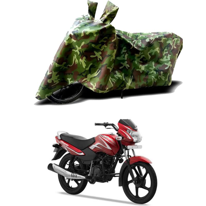 Image of 100% Water Resistant Full Bike Scooty Two Wheeler Body Cover Compatible for TVS Sport BS6 /UV-Rays /Heat Protection /Birds Dropping /Scratchproof /Dust Proof /Waterproof /All Varients[Green MJ]