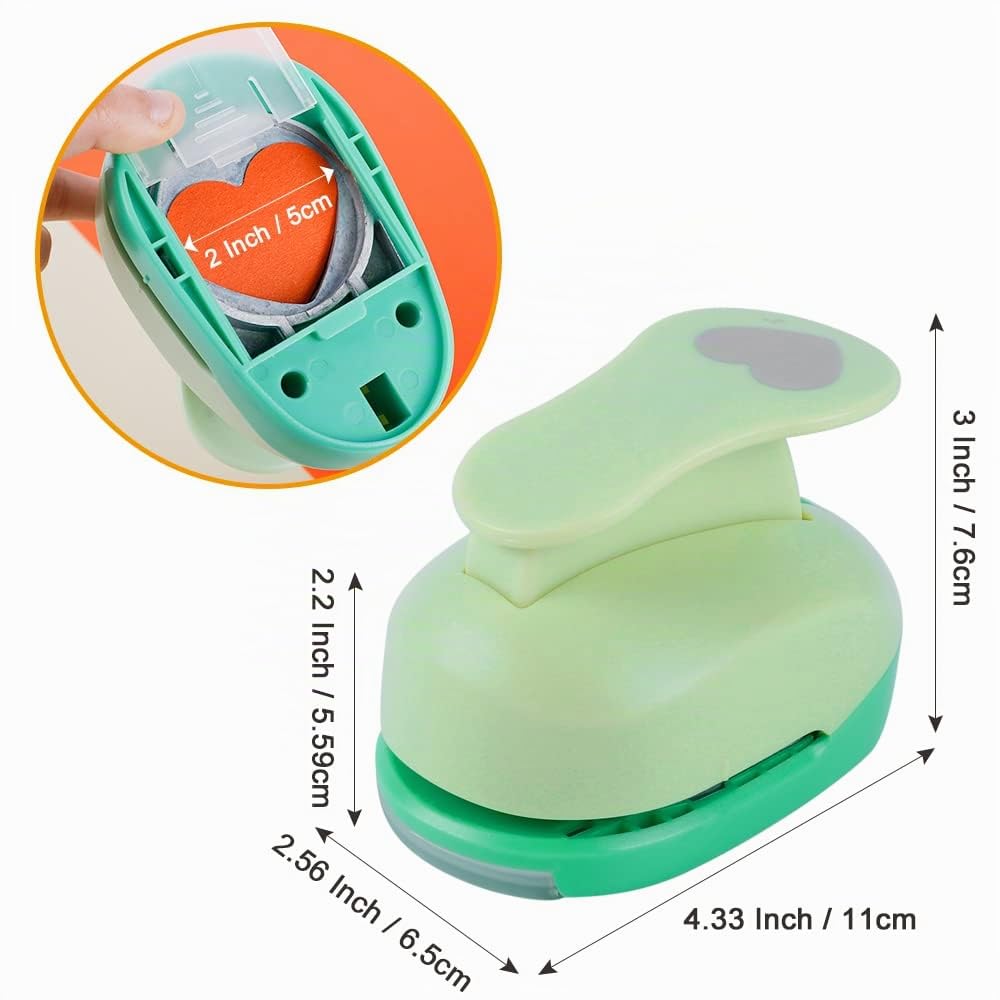 UCEC Perforatrice a Forma di Cuore (5,08 cm) - Punzonatrice per Bambini, Fai da Te, Scrapbooking e Lavori di Bricolage
