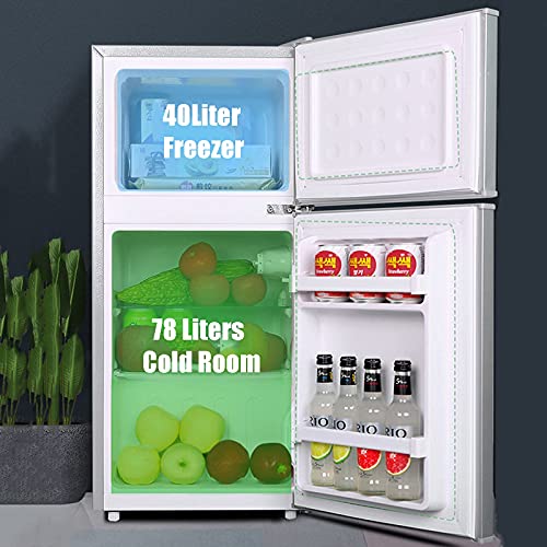 Compacte koelkast 108 L vriezer met verstelbare verwijderbare glazen planken met LED-verlichting Mechanische bediening… - Image 3