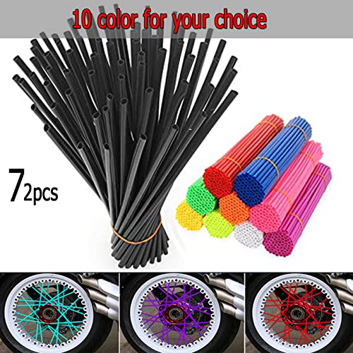 Image of 72 PCS Universal Spoke Skins Motorcycle Dirt Bikes Colorful Protective Trim Wrap Cover Wheel Guard for Yamaha Kawasaki Suzuki(Red)