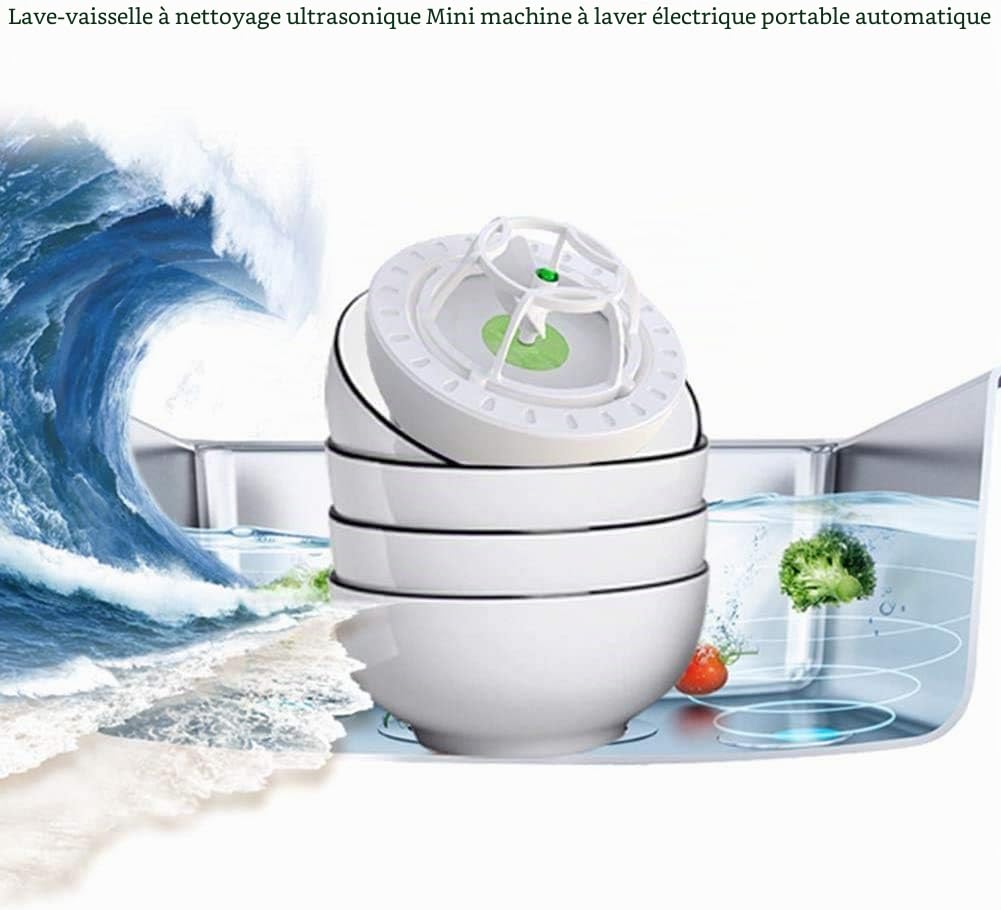 Mini lave-vaisselle, USB Lave-vaisselle à ultrasons Lave-vaisselle domestique Petit lave-vaisselle sans installation économise de l'espace Mini lave-vaisselle(vert)