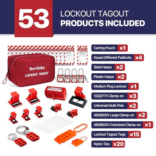 Boviisky U-U7131R Lockout Tagout Kit- Hasps Set thumb #2