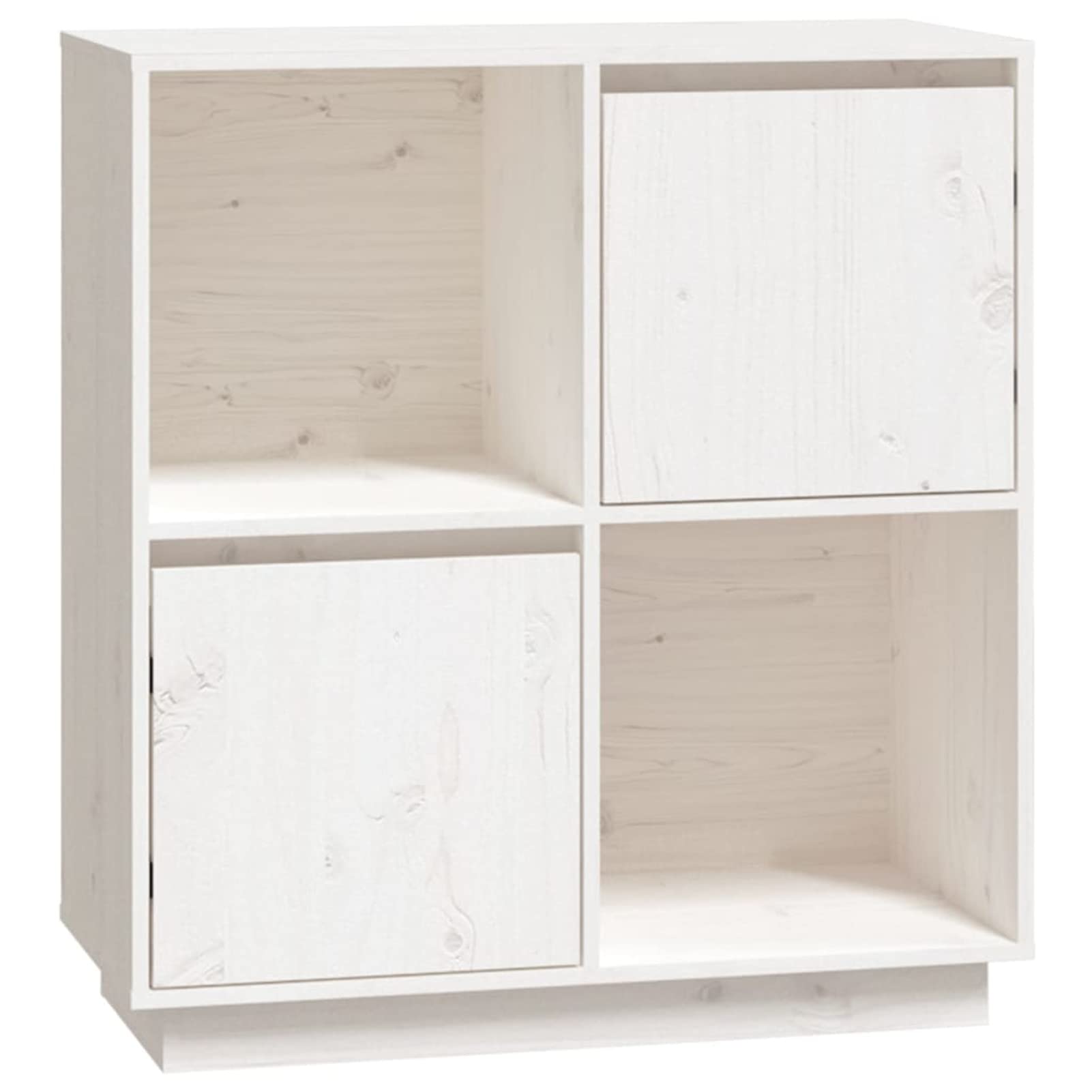 Homgoday Biały kredens 74 x 35 x 80 cm z litego drewna sosnowego, meble nocne do sypialni, szafka nocna do sypialni, szafka nocna do sypialni, szafka podłogowa