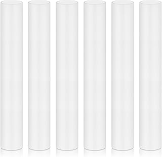 6 Inch Tall White Plastic Candle Covers Sleeves,Chandelier Socket Sleeves,Candelabra Base E12 Socket Covers Set of 6