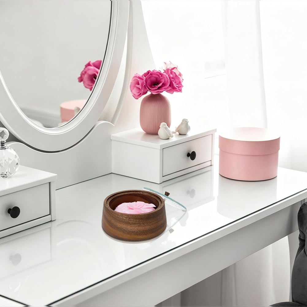 NBEADS 3 spugnette grandi per cosmetici e 1 contenitore in legno