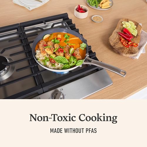 Image of Calphalon Ceramic Nonstick 8 Piece Cookware Set, Easy Cleanup Pots and Pans for Everyday Cooking, PFAS-Free Kitchen Set, Dishwasher Safe, Oven Safe, Flour
