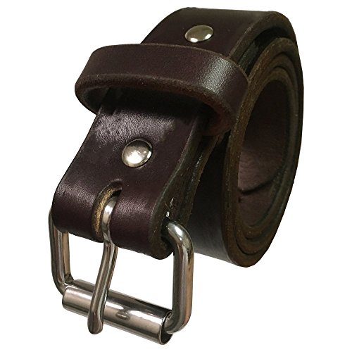 Exos Gun Belt, English Bridle Leather, 14 Ounce - Stainless Steel Hardware - Handmade in The USA