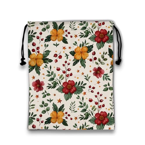 Image of Watercolor Floral Leaves Grip Bag for Gymnasts Gymnastics Drawstring Bags Men Women Outdoor Grips