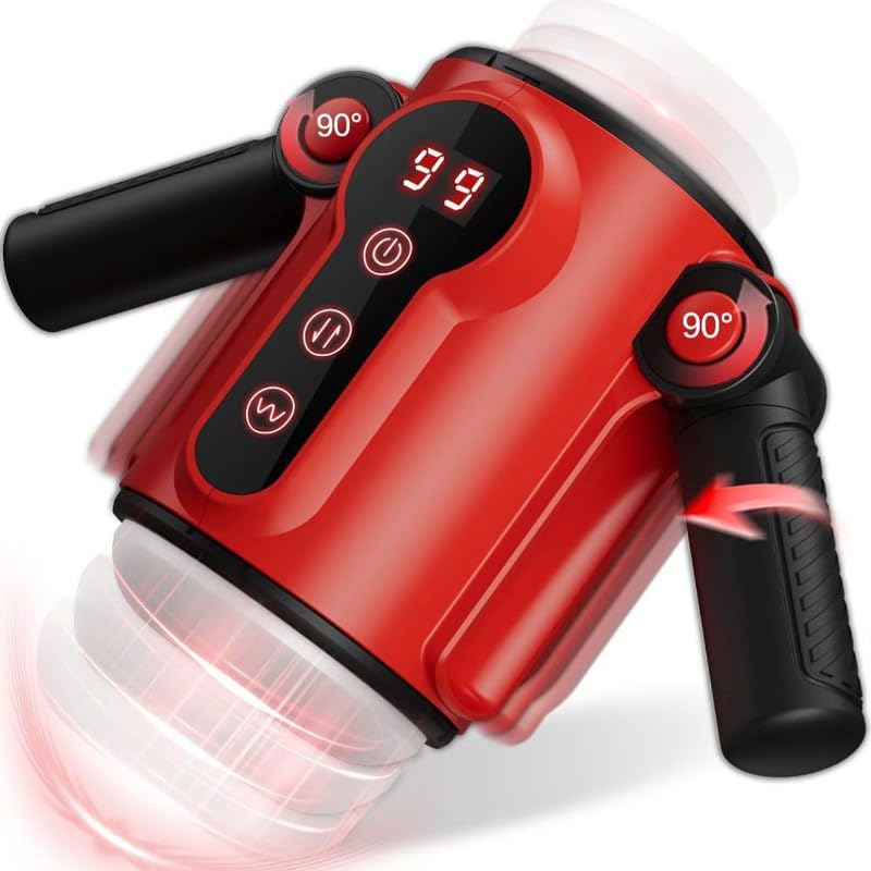 Gfdbhjer Practical Massage Tool, Double Handle Men's Fitness Training Equipment, Digital Display, Easy to Operate(Color:A)