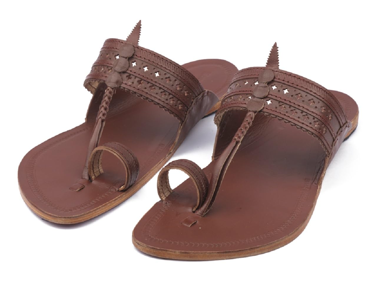 KORAKARI Womens Kolhapuri Leather Chappal Durable Handcrafted Sandal Smooth and Comfortable Flip Flops Slipper Anti Slip Design Traditional Footwear (Red Brown, UK-10) (B0BHJ5JGFT) Amazon Price History, Amazon Price Tracker